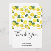 Yellow Lemons Waterverf Pattern Hartelijk dank Bedankkaart (Voorkant / Achterkant)