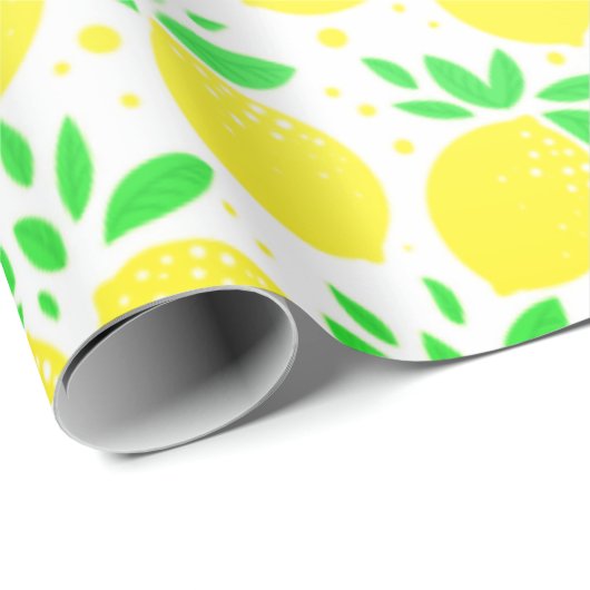 Yellow Lemons Wrapping Paper Cadeaupapier (Rol Hoek)