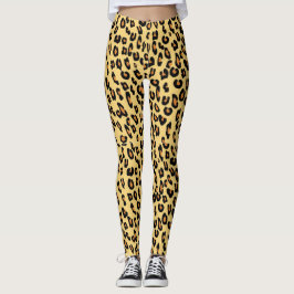 Yellow Leopard Print Leggings