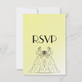 Yellow Lesbian Wedding Menu Keuze RSVP (Achterkant)