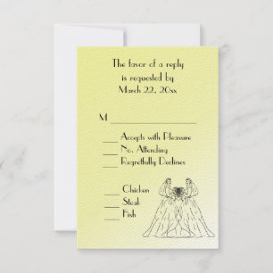 Yellow Lesbian Wedding Menu Keuze RSVP