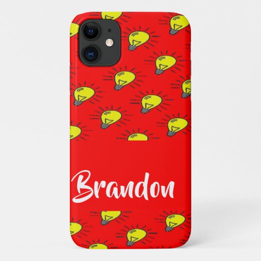 Yellow light bulbs on red Case-Mate iPhone case (Achterkant)
