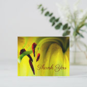 Yellow Lily Abstract Floral Bedankt Briefkaart (Staand voorkant)