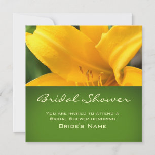 Yellow Lily Bridal Shower Invitation Card Kaart