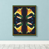 Yellow Lily Flower Abstract Canvas Afdruk (Insitu (Houten vloer))