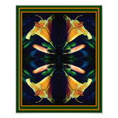 Yellow Lily Flower Mirror Abstract 8x10 Foto Afdruk (Voorkant)