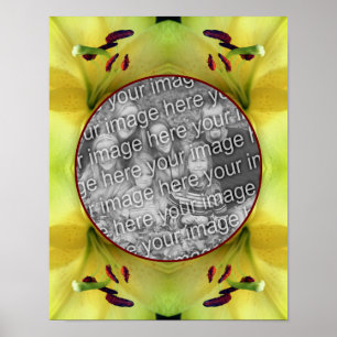 Yellow Lily Flower Up Close Creëer Uw eigen foto Poster