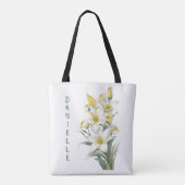 Yellow Lily Flowers Personalized Draagtas (Achterkant)