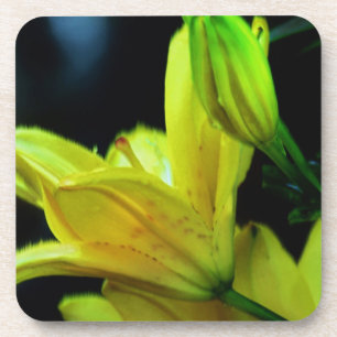 Yellow Lily met windeffect door Shirley Taylor Onderzetter
