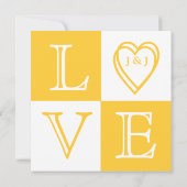 Yellow Love Monograms Enregistrer la carte de date (Dos)