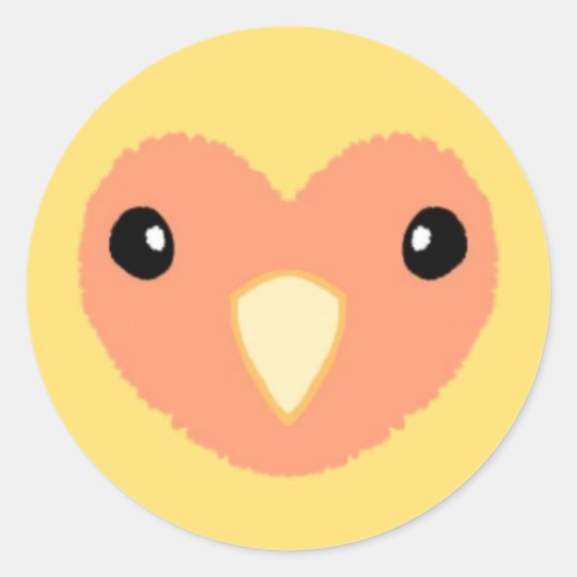 Yellow Lovebird Schattigee Sticker (Voorkant)