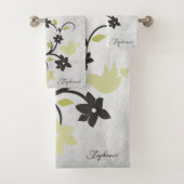 Yellow Lovevogels Bath Towel Set Bad Handdoek (Insitu)