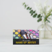 Yellow Make Up Artist Palette Brush Visitekaartje (Staand voorkant)