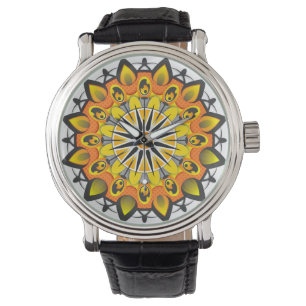 Yellow Mandala Wristwatch Horloge