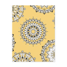 Yellow Mandalas 1 Briefkaart