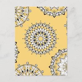 Yellow Mandalas 1 Briefkaart