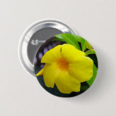 Yellow Mandevilla Ronde Button 5,7 Cm (Voorkant /achterkant)