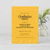Yellow Math Hand-Lettering Photo Graduation Kaart (Staand voorkant)