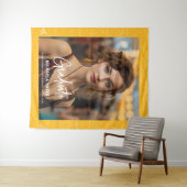 Yellow Math Handwritten Script Photo Graduation  Wandkleed (In Situ (horizontaal))