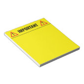 Yellow memo writing notepad for belangrijk stuff notitieblok (Schuin)