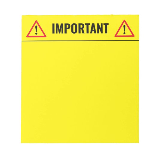 Yellow memo writing notepad for belangrijk stuff notitieblok (Voorkant)