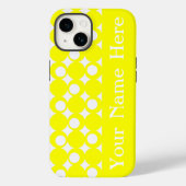 Yellow Mod Ball Design met naam Case-Mate iPhone Case (Achterkant)