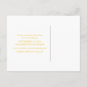 Yellow Modern Cut Out Enregistrer la date Carte po (Dos)