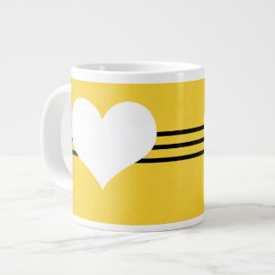 Yellow Modern Heart Jumbo Mok