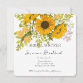 Yellow Modern Sunflowers Bouquet Bridal Shower Save The Date (Voorkant)