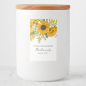 Yellow Modern Sunflowers Bouquet Wedding  Voedselcontainer Etiket (Voorkant)