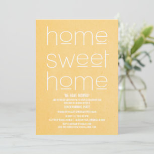 Yellow Modern Sweet Home Housewarming Party Kaart