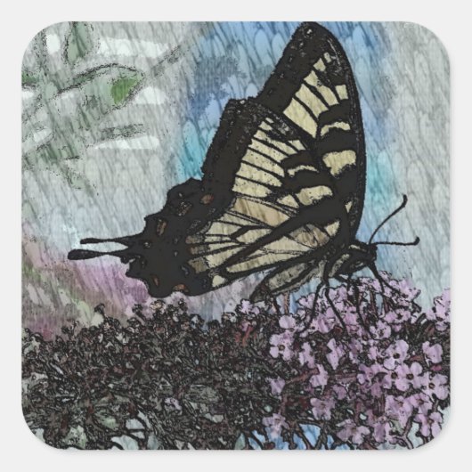 Yellow Monarch Butterfly Stickers (Voorkant)