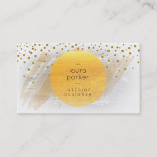 Yellow Moon Waterverf Splatter Confetti Modern Visitekaartje