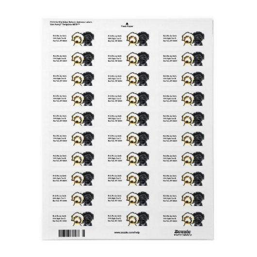 Yellow n Black Labradoodle Etiket (Full Sheet)