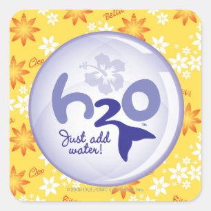 Yellow Name Pattern Vierkante Sticker