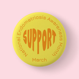Yellow National Endometriosis Awareness Month Ronde Button 5,7 Cm