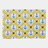 Yellow Nautical Anchor Pattern Theedoek (Horizontaal)