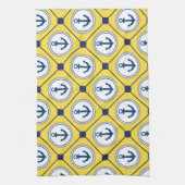 Yellow Nautical Anchor Pattern Theedoek (Verticaal)