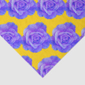 Yellow Navy Blue Floral Patterns Flowers Roses Tissuepapier (Detail)