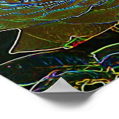 Yellow Neon Roos Poster (Hoek)