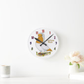 Yellow Nun Pigeon Clock Ronde Klok (Huis)