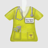 Yellow Nurse medische scrubs ornament (voorkant)