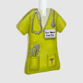 Yellow Nurse medische scrubs ornament (voorkant)