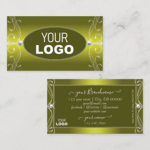 Yellow Olive Ombre Sparkle Jewels Voeg Logo toe Visitekaartje