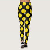 Yellow on Black Polka Dot Leggings (Dos)