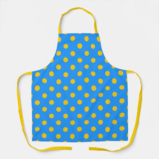 Yellow On Blue Polka Dots Pattern Design Schort (Voorkant)