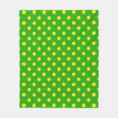 Yellow On Green Polka Dots Pattern Design Fleece Deken (Voorkant)