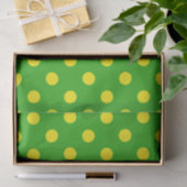 Yellow On Green Polka Dots Pattern Design  Tissuepapier (Geschenk)