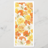Yellow Orange Floral Custom Guest Name Garden Menu (Dos)