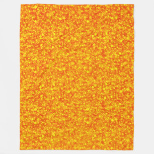 Yellow Orange Glitter Fleece Deken